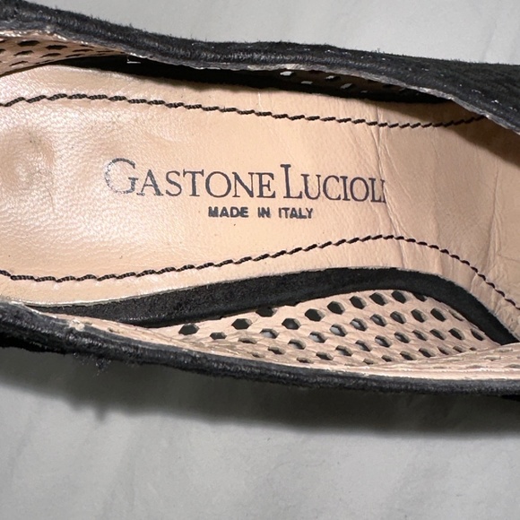 Gastone Lucioli Peep-Toe Perforated Platform Booties - Size 37.5 - Picture 12 of 13